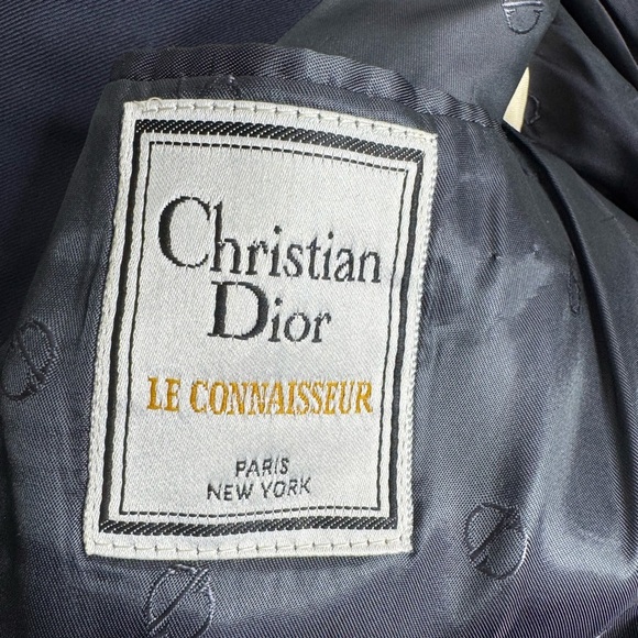 Vintage Navy Wool Christian Dior Blazer With Gold Buttons 41R - Picture 5 of 10